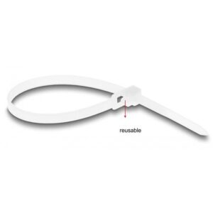 DELOCK reusable δεματικά καλωδίων 18642, 200x4.8mm, λευκά, 100τμχ | eLabstore.gr DELOCK reusable δεματικά καλωδίων 18642, 200x4.8mm, λευκά, 100τμχ | Καλώδια - Αντάπτορες | elabstore.gr
