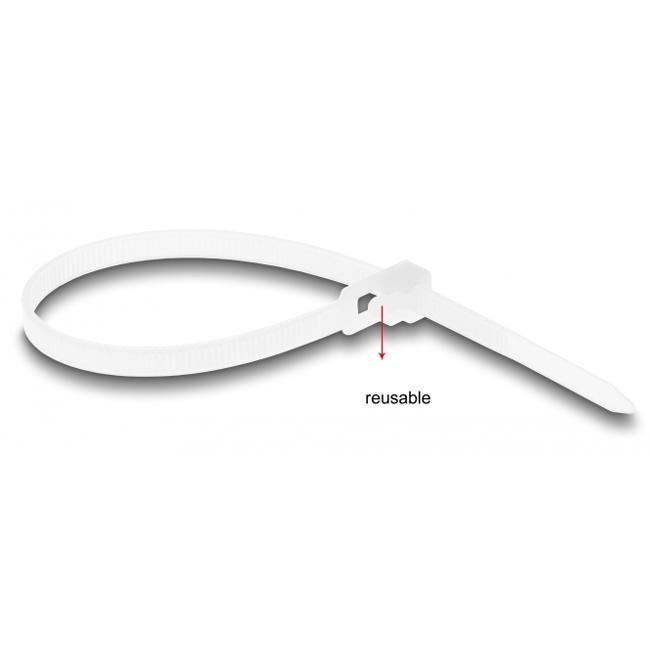 DELOCK reusable δεματικά καλωδίων 18642, 200x4.8mm, λευκά, 100τμχ | eLabstore.gr DELOCK reusable δεματικά καλωδίων 18642, 200x4.8mm, λευκά, 100τμχ | Καλώδια - Αντάπτορες | elabstore.gr