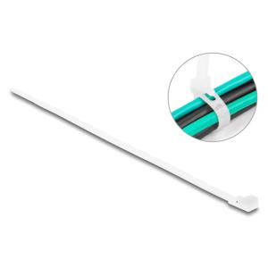 DELOCK reusable δεματικά καλωδίων 18642, 200x4.8mm, λευκά, 100τμχ | Καλώδια - Αντάπτορες | elabstore.gr