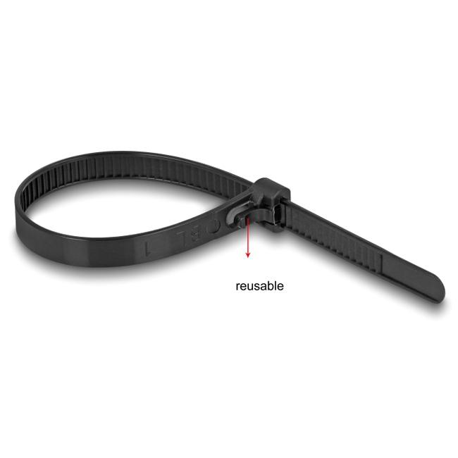 DELOCK reusable δεματικά καλωδίων 18757, 200x7.5mm, μαύρα, 100τμχ | eLabstore.gr DELOCK reusable δεματικά καλωδίων 18757, 200x7.5mm, μαύρα, 100τμχ | Καλώδια - Αντάπτορες | elabstore.gr