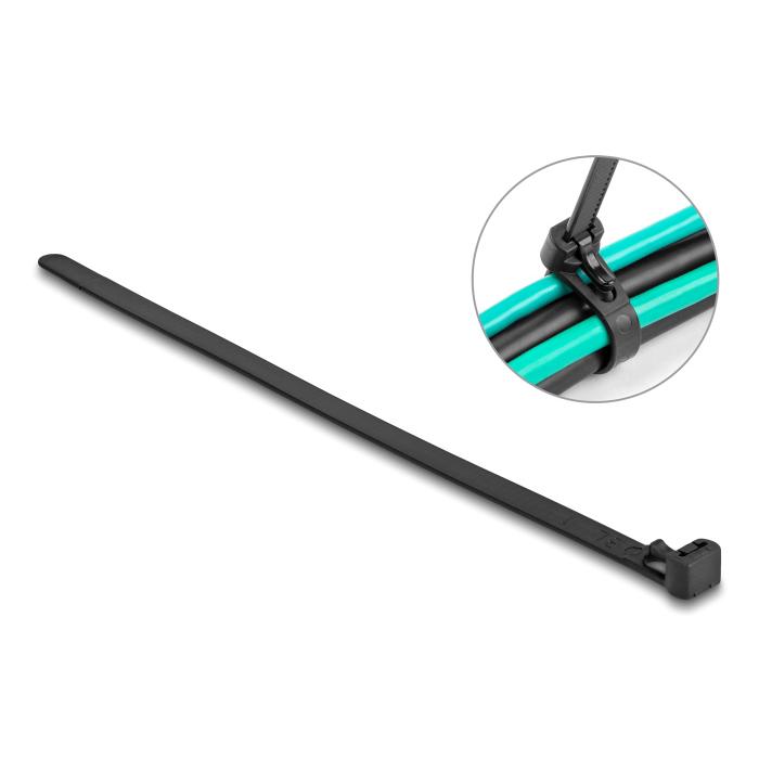 DELOCK reusable δεματικά καλωδίων 18757, 200x7.5mm, μαύρα, 100τμχ | eLabstore.gr DELOCK reusable δεματικά καλωδίων 18757, 200x7.5mm, μαύρα, 100τμχ | Καλώδια - Αντάπτορες | elabstore.gr