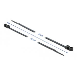 DELOCK Δεματικά καλωδίων 18950 με οπή στερέωσης, 200x4.8mm, μαύρα, 10τμχ | Καλώδια - Αντάπτορες | elabstore.gr