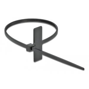 DELOCK Δεματικά καλωδίων 18961 με ετικέτα, 270x4.8mm, μαύρα, 10τμχ | Καλώδια - Αντάπτορες | elabstore.gr