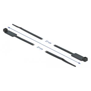 DELOCK Δεματικά καλωδίων 18961 με ετικέτα, 270x4.8mm, μαύρα, 10τμχ | Καλώδια - Αντάπτορες | elabstore.gr