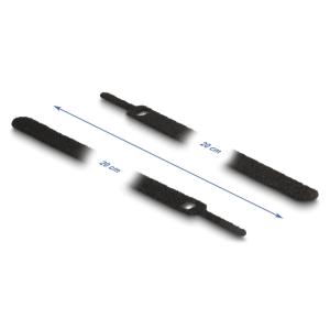 DELOCK δεματικά καλωδίων 19011, τύπου velcro, 12x200mm, μαύρα, 10τμχ | Καλώδια - Αντάπτορες | elabstore.gr