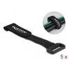 DELOCK ιμάντες τύπου velcro 19525, 150 x 20mm, μαύρος, 5τμχ | Καλώδια - Αντάπτορες | elabstore.gr