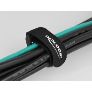 DELOCK ιμάντες τύπου velcro 19531, 190 x 25mm, μαύρος, 5τμχ | Καλώδια - Αντάπτορες | elabstore.gr