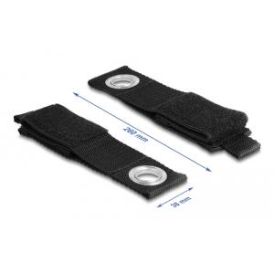 DELOCK ιμάντες τύπου Velcro 19560, 26 x 3.8cm, μαύρος, 5τμχ | Καλώδια - Αντάπτορες | elabstore.gr