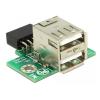 DELOCK αντάπτορας USB 2.0 9 pin header (F) σε 2x USB (F) 41429, 2.54mm | Καλώδια - Αντάπτορες | elabstore.gr