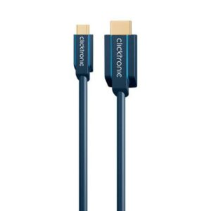 CLICKTRONIC καλώδιο HDMI σε USB Type-C 44930, 4K/60Hz, 3m, μπλε | Καλώδια - Αντάπτορες | elabstore.gr