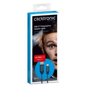 CLICKTRONIC καλώδιο DisplayPort σε USB Type-C 44931, 4K/60Hz, 1m, μπλε | Καλώδια - Αντάπτορες | elabstore.gr