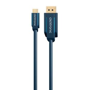 CLICKTRONIC καλώδιο DisplayPort σε USB Type-C 44931, 4K/60Hz, 1m, μπλε | Καλώδια - Αντάπτορες | elabstore.gr