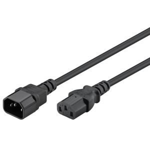 GOOBAY καλώδιο προέκτασης τροφοδοσίας 50081, 0.75mm², 2m, μαύρο | Καλώδια - Αντάπτορες | elabstore.gr