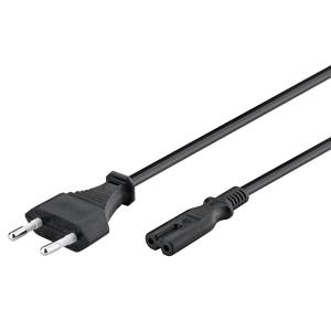 GOOBAY καλώδιο τροφοδοσίας Euro 50084, 2x0.75 mm², 1.5m, μαύρο | Καλώδια - Αντάπτορες | elabstore.gr