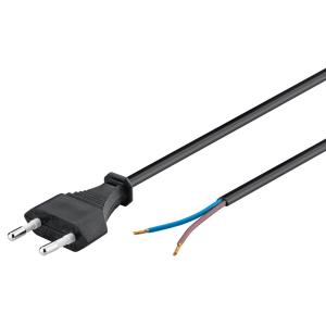 GOOBAY καλώδιο τροφοδοσίας Euro male 2x0.75 mm² 50085, 1.5m, μαύρο | Καλώδια - Αντάπτορες | elabstore.gr