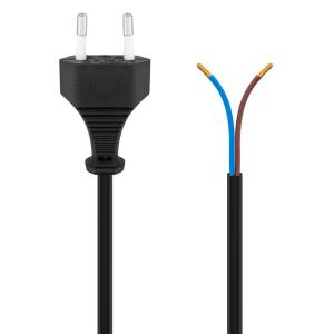 GOOBAY καλώδιο τροφοδοσίας Euro male 2x0.75 mm² 50085, 1.5m, μαύρο | Καλώδια - Αντάπτορες | elabstore.gr