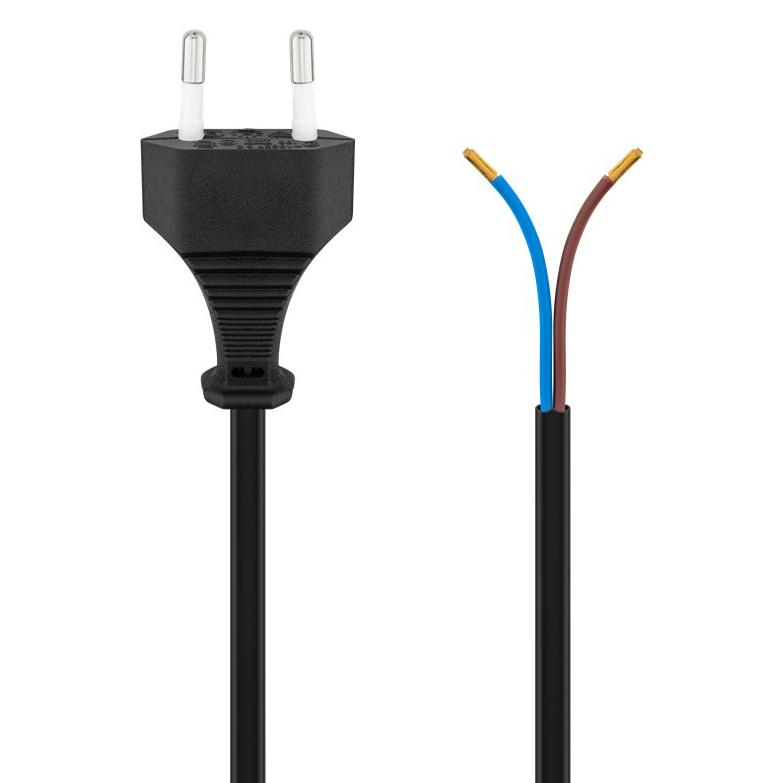 GOOBAY καλώδιο τροφοδοσίας Euro male 2x0.75 mm² 50085, 1.5m, μαύρο | eLabstore.gr GOOBAY καλώδιο τροφοδοσίας Euro male 2x0.75 mm² 50085, 1.5m, μαύρο | Καλώδια - Αντάπτορες | elabstore.gr