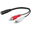 GOOBAY αντάπτορας 3.5mm θηλυκό σε 2x αρσενικό RCA 50092, 0.2m, μαύρο | Καλώδια - Αντάπτορες | elabstore.gr