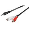 GOOBAY αντάπτορας 3.5mm αρσενικό σε 2x θηλυκό RCA 50116, 1.5m, μαύρο | Καλώδια - Αντάπτορες | elabstore.gr
