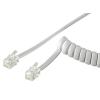 GOOBAY καλώδιο τηλεφώνου 50246, spiral, RJ10 4P4C, CCA, 2m, λευκό | Καλώδια - Αντάπτορες | elabstore.gr