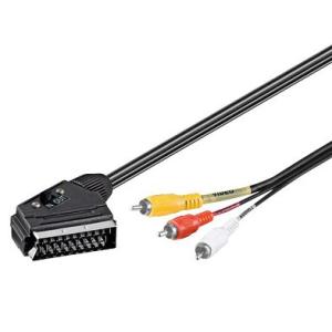 GOOBAY καλώδιο SCART 21-pin σε 3x RCA 50364, 2m, μαύρο | Καλώδια - Αντάπτορες | elabstore.gr