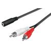 GOOBAY αντάπτορας 3.5mm θηλυκό σε 2x RCA αρσενικό 50442, 1.4m, μαύρο | Καλώδια - Αντάπτορες | elabstore.gr
