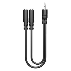 GOOBAY αντάπτορας ήχου 3.5mm 50464, αρσενικό σε 2x θηλυκά, 0.2m, μαύρο | Καλώδια - Αντάπτορες | elabstore.gr