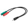 GOOBAY αντάπτορας 3.5mm AUX 4-pin σε 2x AUX 3-pin 50467, 0.3m, μαύρο | Καλώδια - Αντάπτορες | elabstore.gr