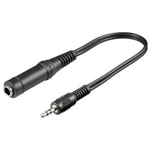 GOOBAY αντάπτορας 3.5mm male σε 6.3mm female 50470, 0.2m, μαύρο | Καλώδια - Αντάπτορες | elabstore.gr