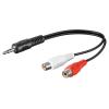 GOOBAY αντάπτορας 3.5mm male σε 2x RCA female 50600, 0.2m, μαύρο | Καλώδια - Αντάπτορες | elabstore.gr