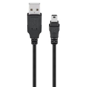GOOBAY καλώδιο USB σε USB Mini 50768, copper, 480Mbps, 5V, 3m, μαύρο | Καλώδια - Αντάπτορες | elabstore.gr