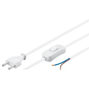 GOOBAY καλώδιο τροφοδοσίας 51349, 2x0.75mm², με διακόπτη, 1.5m, λευκό | Καλώδια - Αντάπτορες | elabstore.gr