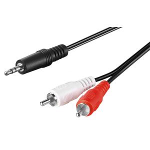 GOOBAY καλώδιο ήχου 51649 3.5mm σε 2x RCA, 3 pin stereo, 1.5m, μαύρο | Καλώδια - Αντάπτορες | elabstore.gr