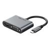 CABLETIME αντάπτορας 2 in 1 USB-C σε HDMI & VGA C160, 4K, 0.15m, γκρι | Καλώδια - Αντάπτορες | elabstore.gr