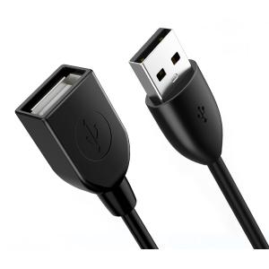CABLETIME καλώδιο USB 2.0 αρσενικό σε θηλυκό C160, 3A, 1m, μαύρο | Καλώδια - Αντάπτορες | elabstore.gr