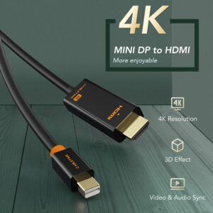 CABLETIME καλώδιο Mini DisplayPort σε HDMI AV588, 4K/60Hz, 1.8m, λευκό | Καλώδια - Αντάπτορες | elabstore.gr