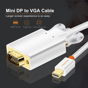 CABLETIME καλώδιο Mini DisplayPort σε VGA AV588, 1080p, 1.8m, λευκό | Καλώδια - Αντάπτορες | elabstore.gr