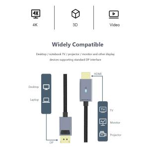 CABLETIME καλώδιο DisplayPort σε HDMI AV585, με LED, 4K, 1.8m, μαύρο | Καλώδια - Αντάπτορες | elabstore.gr