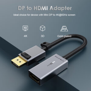 CABLETIME αντάπτορας Displayport σε HDMI AV589, LED Ring, 0.15m, μαύρος | Καλώδια - Αντάπτορες | elabstore.gr