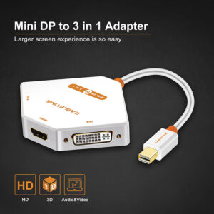 CABLETIME αντάπτορας Mini DisplayPort σε HDMI/DVI/VGA AV589, 0.2m, λευκό | Καλώδια - Αντάπτορες | elabstore.gr