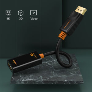 CABLETIME αντάπτορας DisplayPort σε HDMI AV586, 4K, 0.2m, μαύρος | Καλώδια - Αντάπτορες | elabstore.gr