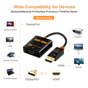 CABLETIME αντάπτορας DisplayPort σε HDMI AV586, ACTIVE, 4K, 0.2m, μαύρος | Καλώδια - Αντάπτορες | elabstore.gr