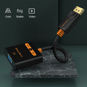 CABLETIME αντάπτορας Displayport σε VGA AV586, 1080p, 0.2m, μαύρος | Καλώδια - Αντάπτορες | elabstore.gr