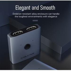 CABLETIME HDMI 2.0 Switch CTHS4K, με κουμπί, 2 in 1, 4K, γκρι | Καλώδια - Αντάπτορες | elabstore.gr