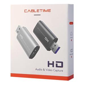 CABLETIME HDMI Video capture Card CTHVC, 1080p, μαύρο | Καλώδια - Αντάπτορες | elabstore.gr