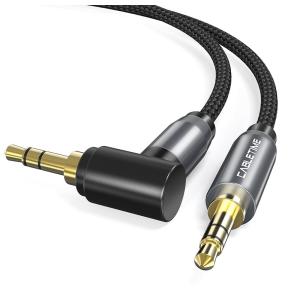 CABLETIME καλώδιο AUX Stereo 3.5mm (1/8") 90 Degree AV311, 1m, μαύρο | Καλώδια - Αντάπτορες | elabstore.gr