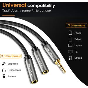 CABLETIME καλώδιο Stereo 3.5mm M σε 2x 3.5mm F AV309, 3pole, 0.2m, μαύρο | Καλώδια - Αντάπτορες | elabstore.gr