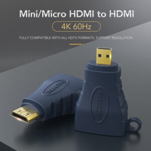 CABLETIME αντάπτορας Mini HDMI C σε HDMI AV599, with Ring, 4K, μπλε | Καλώδια - Αντάπτορες | elabstore.gr