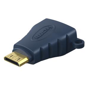CABLETIME αντάπτορας Mini HDMI C σε HDMI AV599, with Ring, 4K, μπλε | Καλώδια - Αντάπτορες | elabstore.gr