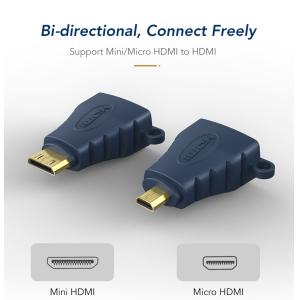 CABLETIME αντάπτορας Micro HDMI D σε HDMI AV599, με ring, 4K, μπλε | Καλώδια - Αντάπτορες | elabstore.gr